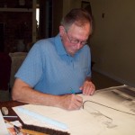 R.D. Burton (artist doing preliminary sketch for Old Woodie)