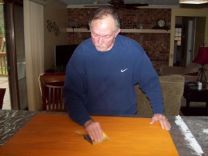 Sanding down the substrate