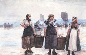 Winslow Homer: Fisherwomen (Watercolor on paper) 1881
