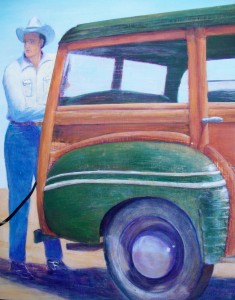 Segment of the "Old Woodie" painting by R.D.Burton