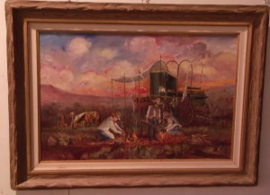 Lynn Burton: "Breakfast at the Cuckwagon" (Oil on canvas)