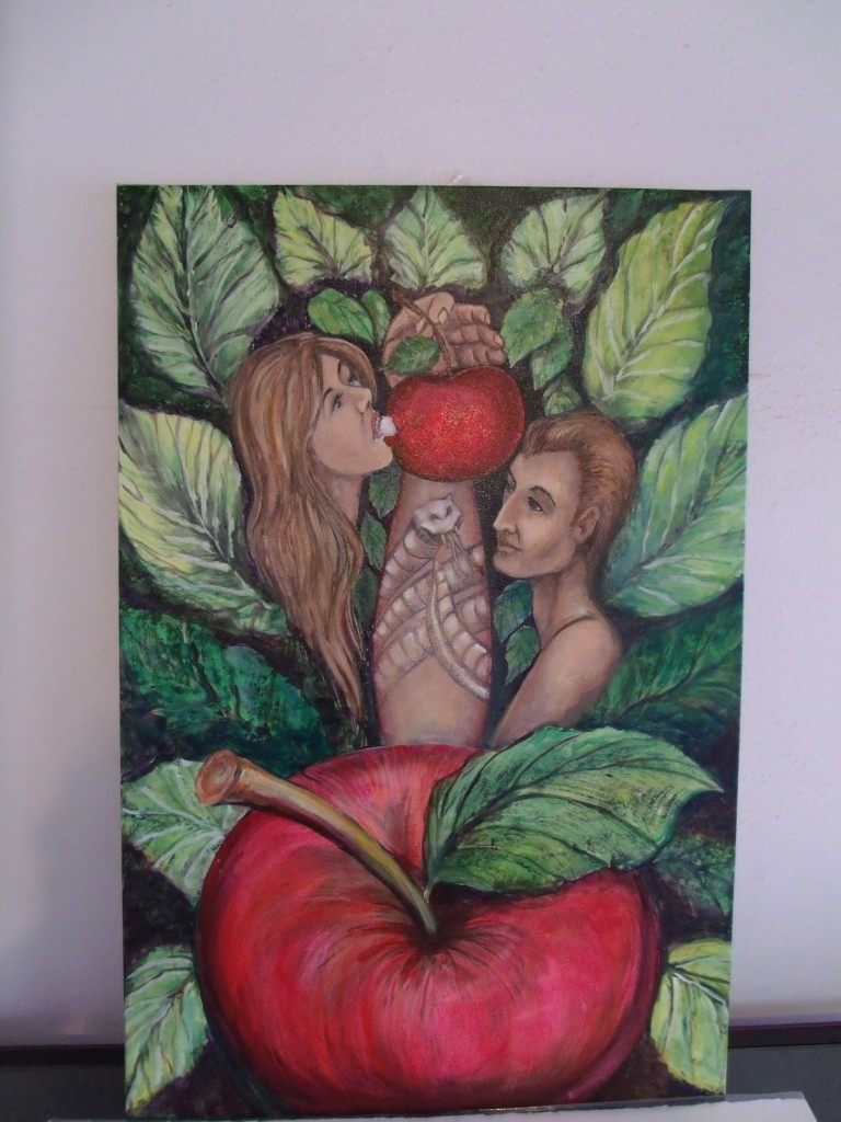 Lynn Burton: "Adam and Eve" - oil on board