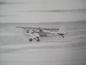 James Frederick: J-3 Piper Cub (Graphite pencil on paper) Smithsonian