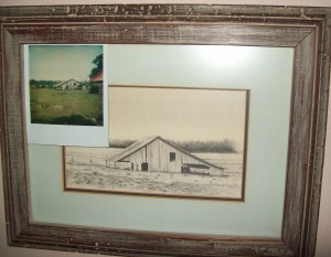 Artist: James Frederick: "Texas Barn"  (Graphite on paper)