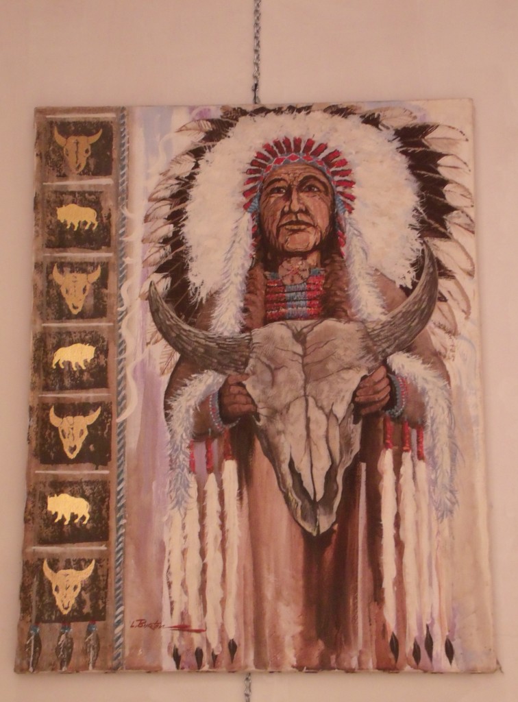 Lynn Burton: Chief and Skull (oil on Canvas)