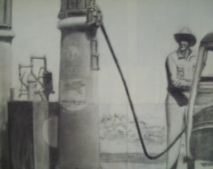 R. D. Burton:Graphite Drawing (Prep for painting "Old Woodie")