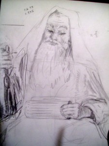 R. D. Burton: graphite sketch for future drawing and painting