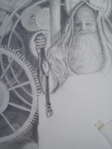 Unfinished segment of drawing: Grinding Gears of Time
