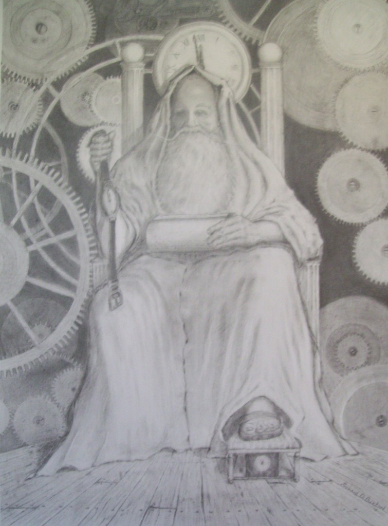Richard D. Burton: Grinding Gears of Time (Graphite on Paper) 2012