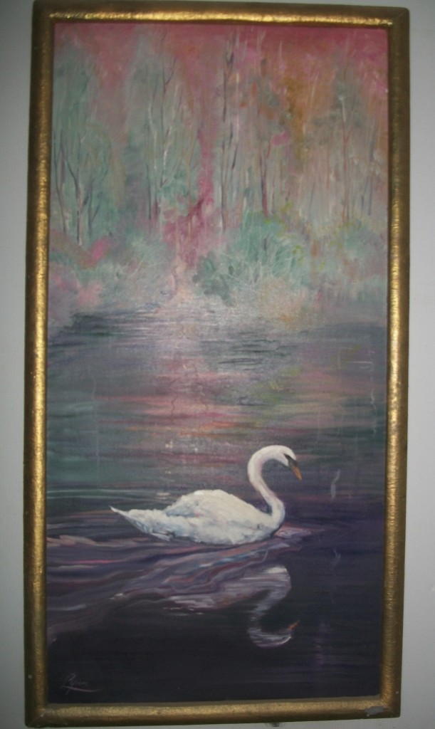 Lynn Burton: Swan Lake Reflections ~Oil on Canvas