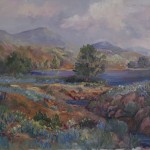 Lynn Burton: Bluebonnets on a Cloudy day - Oil on Canvass