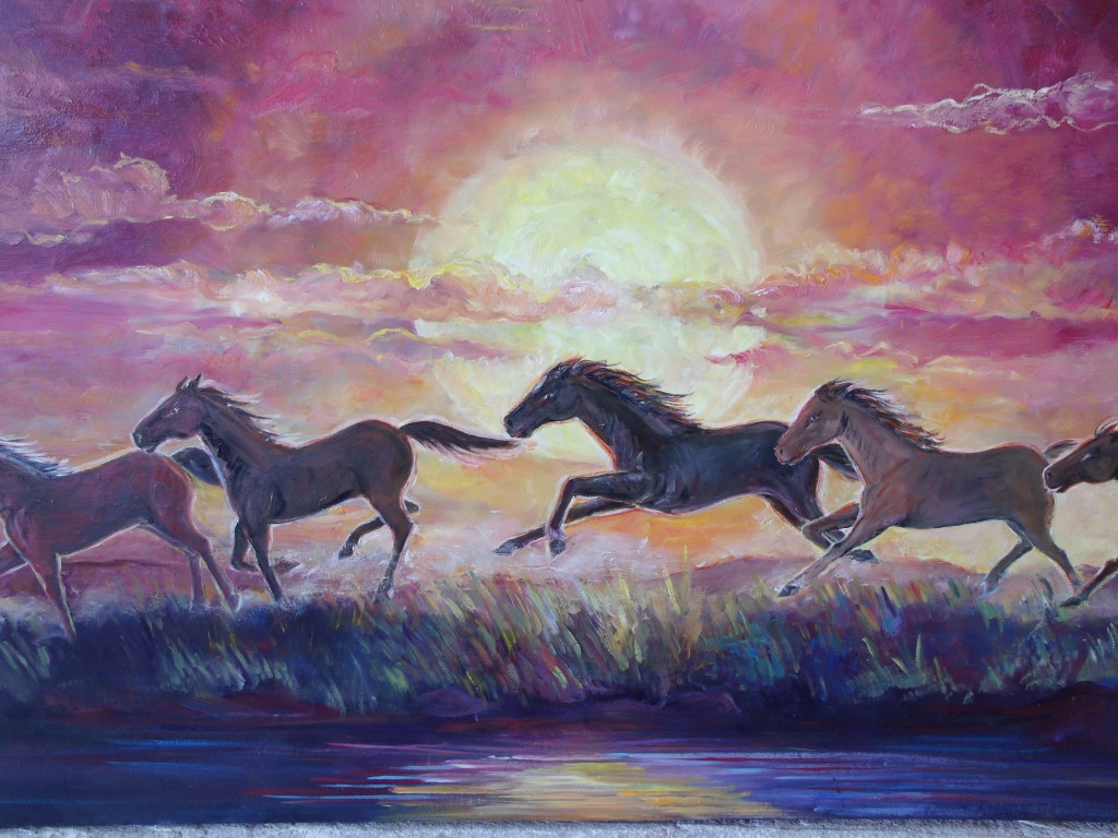 Lynn Burton: The Red Sunset" (oil on canvas)