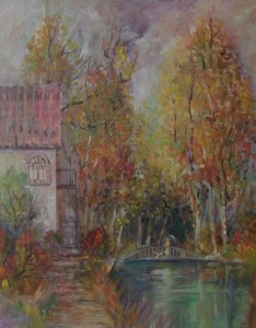 Lynn Burton: Bridge Over Autumn - oil on canvas