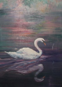  Lynn Burton: Segment of "Swan Lake Reflections" Showing hard and soft edges