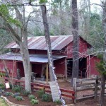 Landscaping on the side of barn