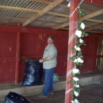 John, Father of Bride, bringing in supplies for the decorations