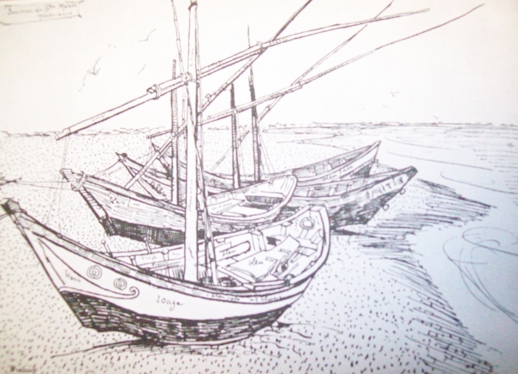 Vincent van Gogh: Fishing Boats at Saintes-Maries-de-la-Mer (1888)