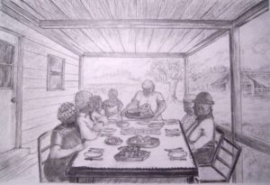 Graphite drawing panel for Graphic Novel